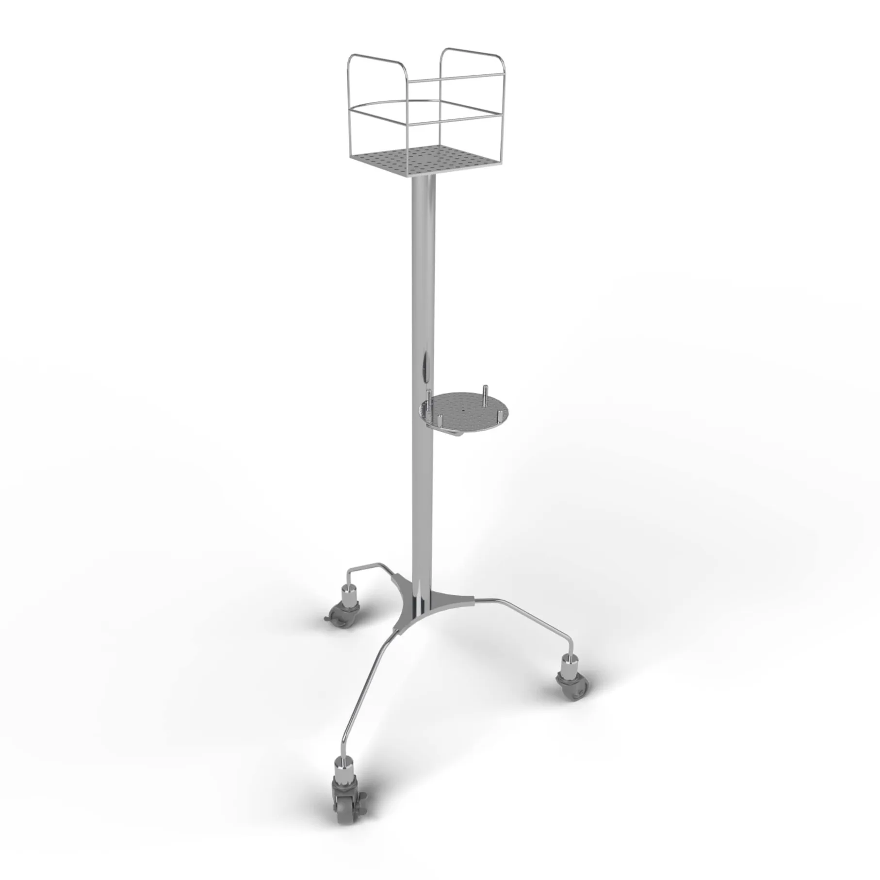 Mobilno inox stojalo za vzorčevalnik zraka za čiste sobe