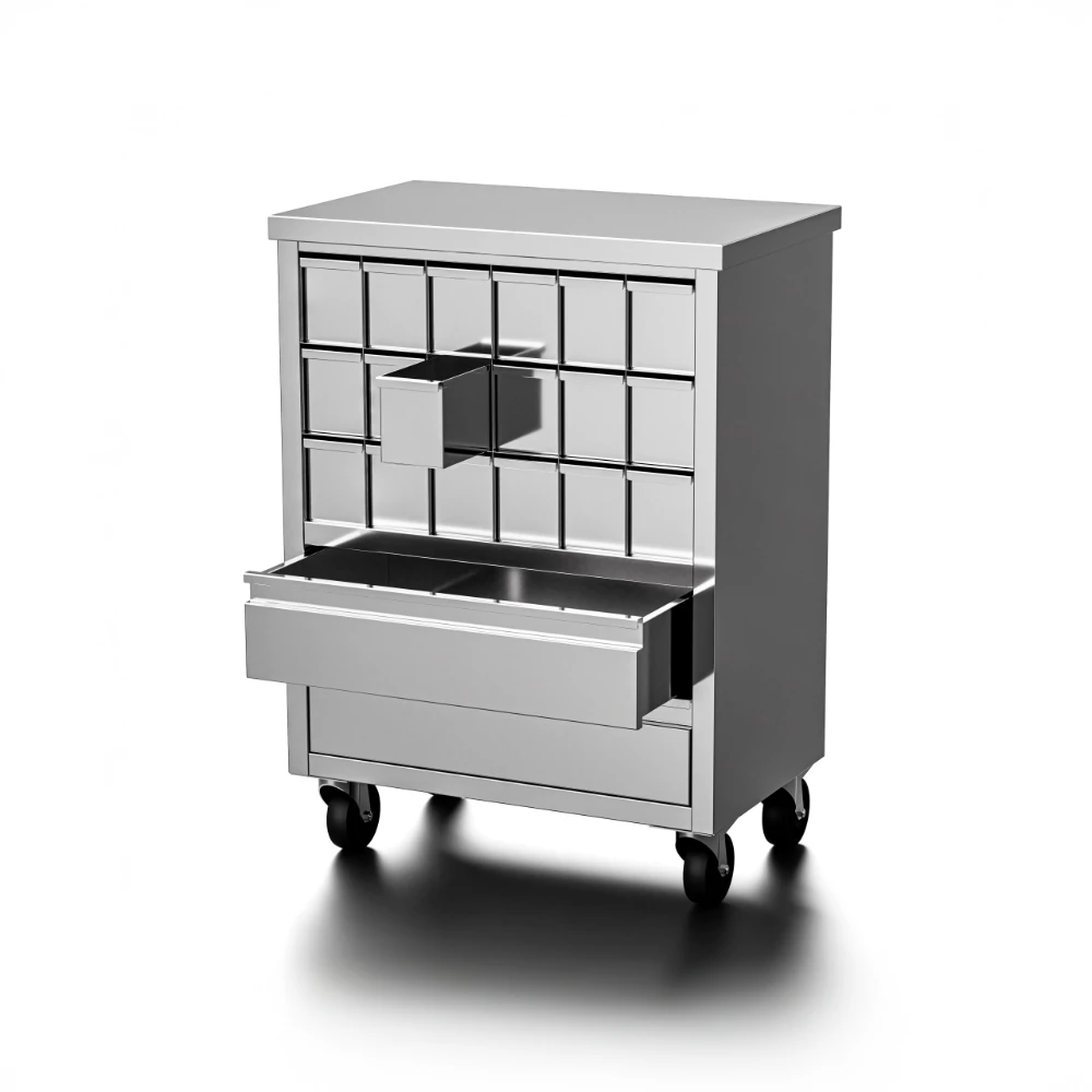 Inox voziček s predalnikom